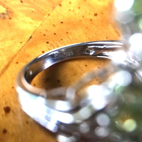 Natural Peridot Sterling Silver Cocktail Ring Size 7 - Picture 4 of 8